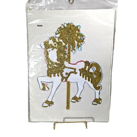 Colorlooks 1995 Carousel Horse Iron-On Transfer Full-Color Design Glitter NIP - Picture 3 of 3